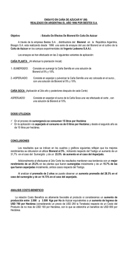 ENSAYO BIOREND EN CANA DE AZUCAR