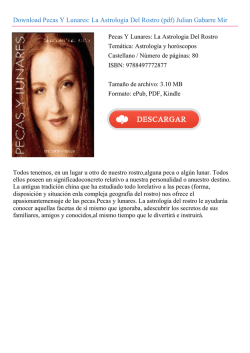 Pecas Y Lunares: La Astrologia Del Rostro