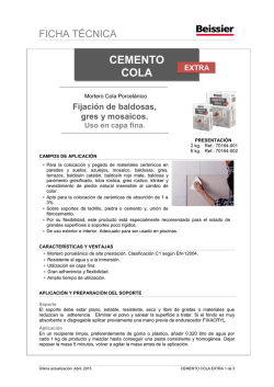 Ficha T&eacute;cnica Cemento Cola Extra