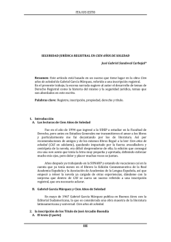 SEGURIDAD JUR&Iacute;DICA REGISTRAL EN CIEN A&Ntilde;OS