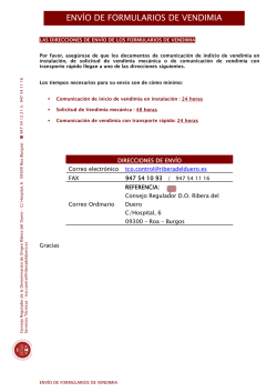 ENV&Iacute;O DE FORMULARIOS DE VENDIMIA