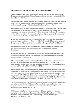 PROBLEMAS DE DIN&Aacute;MICA 1&ordm; BAHILLERATO