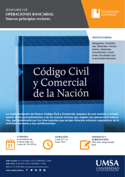 OPERACIONES BANCARIAS. Nuevos principios rectores.