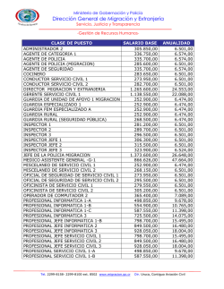 Informaci&oacute;n Salarial - Direcci&oacute;n General de Migraci&oacute;n y Extranjer&iacute;a