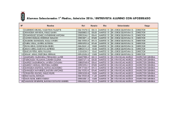 Alumnos Seleccionados 1&deg; Medios, Admisi&oacute;n 2016 / ENTREVISTA