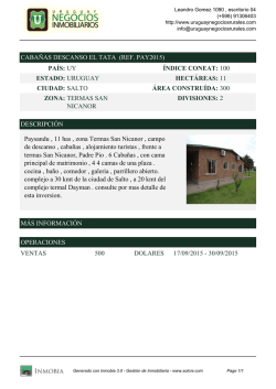 CABA&Ntilde;AS DESCANSO EL TATA (REF. PAY2015) PA&Iacute;S: UY &Iacute;NDICE