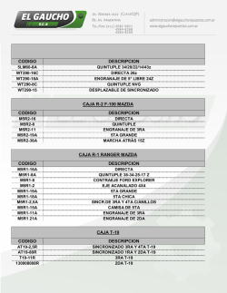 codigo descripcion caja r-2 f-100 mazda codigo