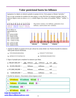 Valor posicional hasta los billones