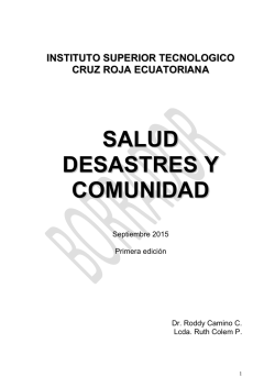 Salud Desastres y Comunidad - Instituto Superior Tecnol&oacute;gico Cruz