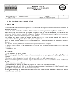 PLAN DE APOYO TERCER PERIODO ACADEMICO SEDE DIVISA