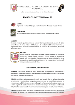 S&iacute;mbolos Institucionales - Unidad Educativa Santa Mariana de