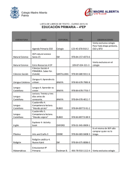 EDUCACI&Oacute;N PRIMARIA &ndash; 4&ordm;EP