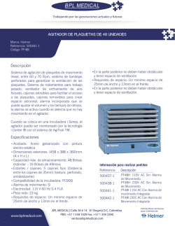 Sistema de agitaci&oacute;n de plaquetas de movimiento