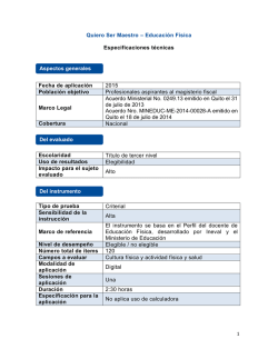 Quiero Ser Maestro &ndash; Educaci&oacute;n F&iacute;sica Especificaciones