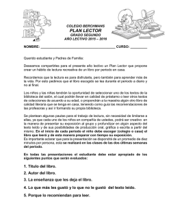 Plan Lector 2015 - 2016
