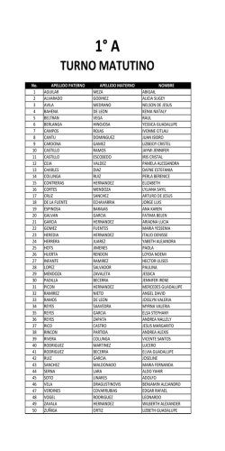 TURNO MATUTINO