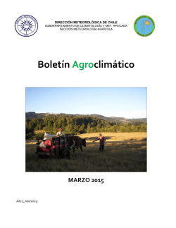 Bolet&iacute;n Agroclim&aacute;tico MARZO 2015