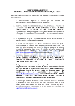 Pol&iacute;ticas de Facturaci&oacute;n - Facturacion Electronica Deprisa.