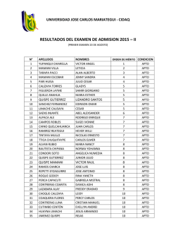 resultados del examen de admision 2015 &ndash; ii