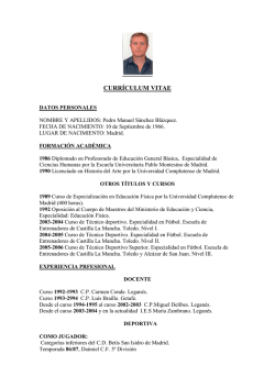 DATOS PERSONALES - f&uacute;tbol