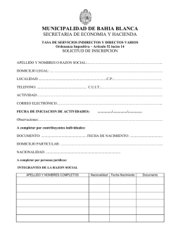 Formulario nro.1 - Municipalidad de Bah&iacute;a Blanca