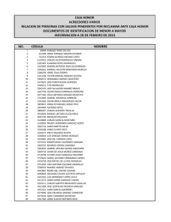 no. cedula nombre caja honor acreedores varios relacion de
