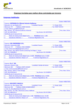 Listado de empresas habilitadas