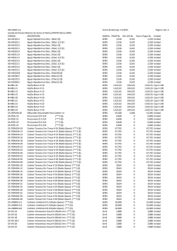 CRU-MAR C.A. C&Oacute;DIGO DESCRIPCI&Oacute;N MARCA PMVP Bs. IVA 12