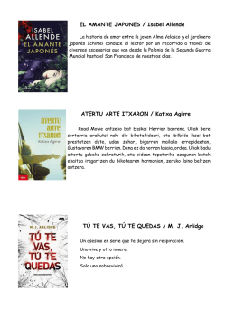 EL AMANTE JAPONES / Isabel Allende ATERTU ARTE ITXARON