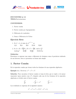 Fundaci&oacute;n Uno 1. Factor Com&uacute;n