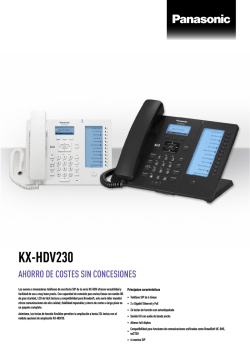 HDV230 Especificaciones t&eacute;cnicas