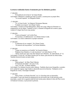 Lecturas realizadas hasta el momento por los distintos grados: