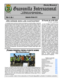 Sep-Oct 2015 - Encuentro Guayanillense de NY Inc