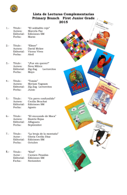 Lecturas Complementarias 1&ordm; B&aacute;sico 2015