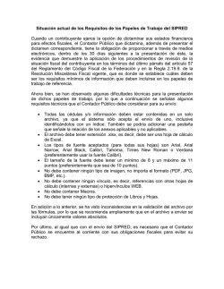 Situaci&oacute;n Actual de los Requisitos Papeles Trabajo SIPRED