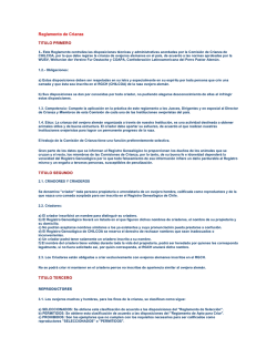 Reglamento de Crianza - Chilcoa Cuarta Regi&oacute;n