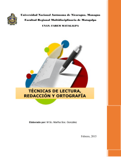 t&eacute;cnicas de lectura, redacci&oacute;n y ortograf&iacute;a - UNAN