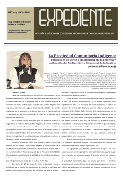 La Propiedad Comunitaria Ind&iacute;gena: