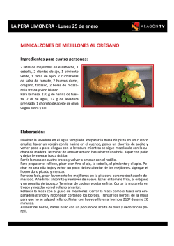 LA PERA LIMONERA - Lunes 25 de enero MINICALZONES DE