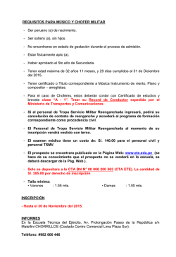 REQUISITOS PARA M&Uacute;SICO Y CHOFER MILITAR - Ser
