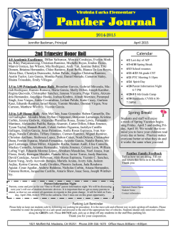 Panther Journal - Virginia Parks Elementary