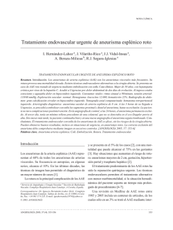 Tratamiento endovascular urgente de aneurisma espl&eacute;nico roto