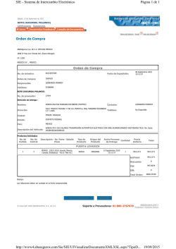 P&aacute;gina 1 de 1 SIE - Sistema de Intercambio Electr&oacute;nico 19/09/2015