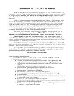 DESCRIPCI&Oacute;N DE LA GARANT&Iacute;A EN ESPA&Ntilde;OL