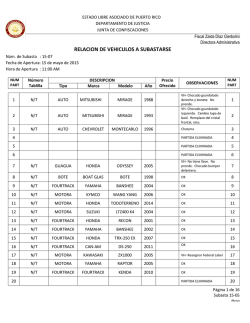 RELACION DE VEHICULOS A SUBASTARSE