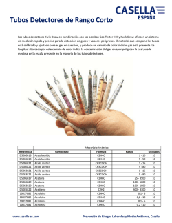 Tubos Detectores de Rango Corto