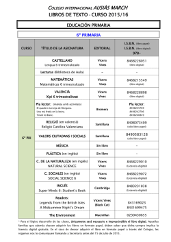 6&ordm; primaria - Colegio Internacional Ausias March