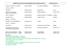 LIBROS DE TEXTO DE BACHILLERATO 2015