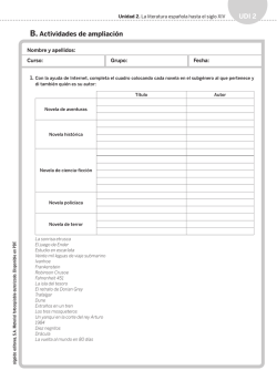 ACTIVIDADES AMPLIACI&Oacute;N UNIDAD 2. P.D. Lengua 3&ordm;