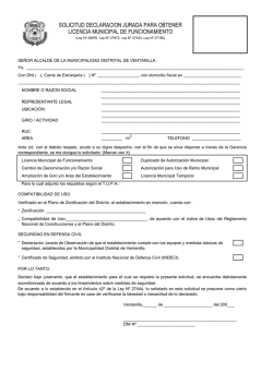 SOLICITUD DECLARACION JURADA PARA OBTENER LICENCIA
